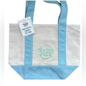 Trader Joe’s NWT Mini Canvas Tote in Blue!